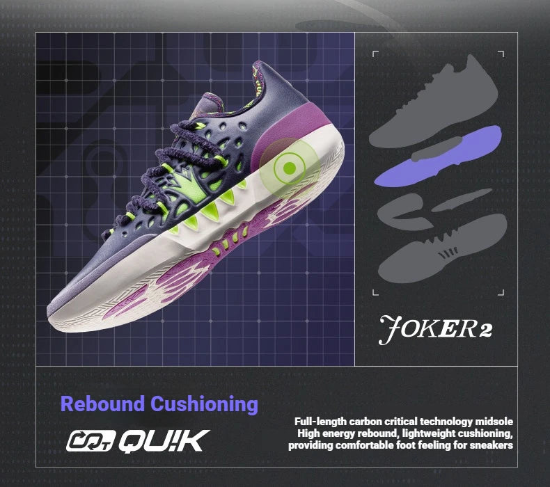 361 ° Joker 2 Low Men Basketball Shoes New Trendy Chic Breathable Shock-Absorbing Wear-resistant Male Sneakers 672611110