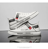 Men's Plus Size Canvas Sneakers — Breathable Lace-Up Casual Flat Shoes