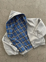 Reversible Oversized Plaid-Lined Hoodie