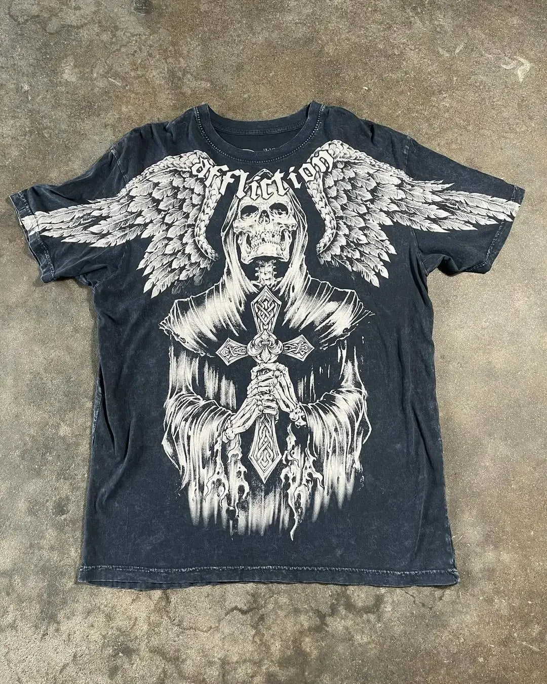 Y2K Grunge Oversized Skull Graphic Tee