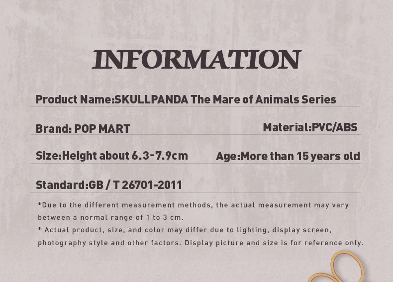 Pop Mart Skullpanda The Mare of Animals Series Blind Box Guess Bag Mystery Box Toys Doll Cute Anime Figure Ornaments Gift