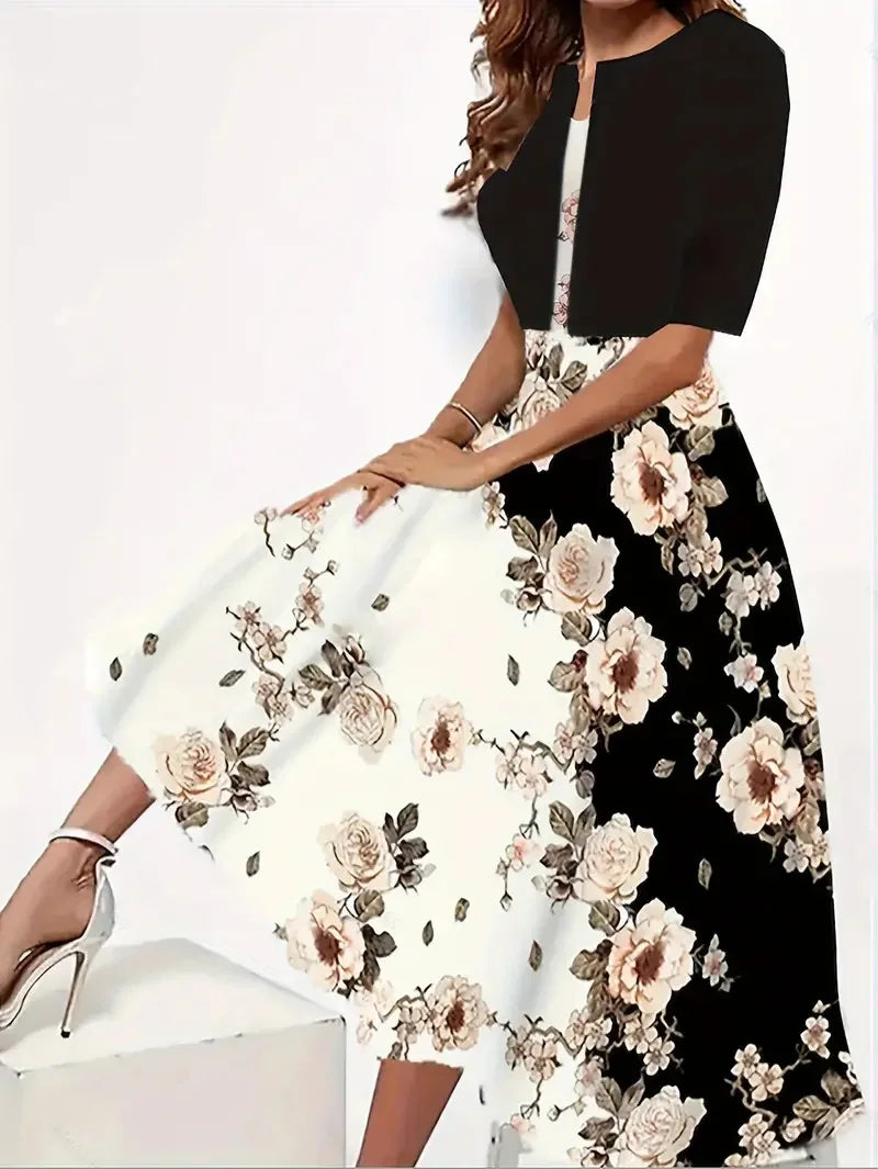 Floral Print Two-Piece Dress Set
