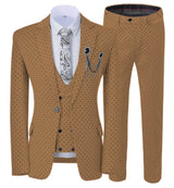 Men’s Slim Fit 3-Piece Patterned Suit