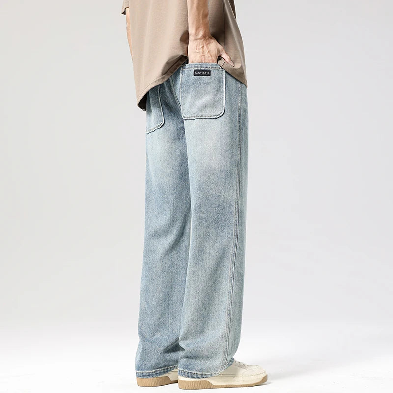 Men's Light Blue Straight-Leg Jeans