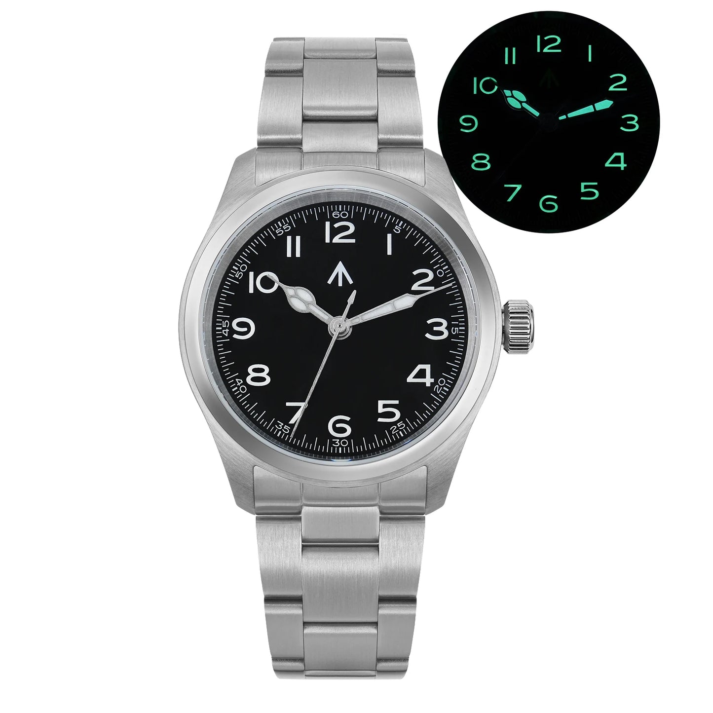 Militado ML08 Military Watch VH31 Quartz Movement Double Sapphire Crystal C3 BGW9 Luminous 10Bar Waterproof 38mm Vintage Watch