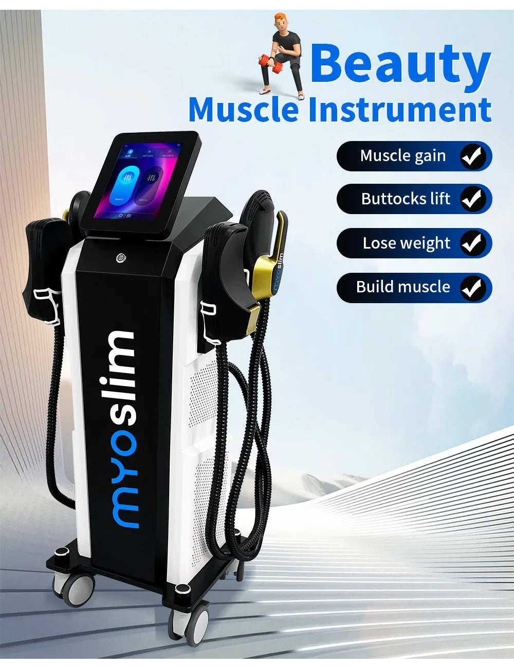 Myoslim Slimming Machine EMS Body Sculpt Machine Electromagnetic Stimulate Sculpting Muscle Fat Burning Weight Lose Equipmen