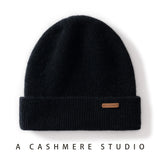 100% Cashmere Beanie Hat – Unisex Knit Winter Cap