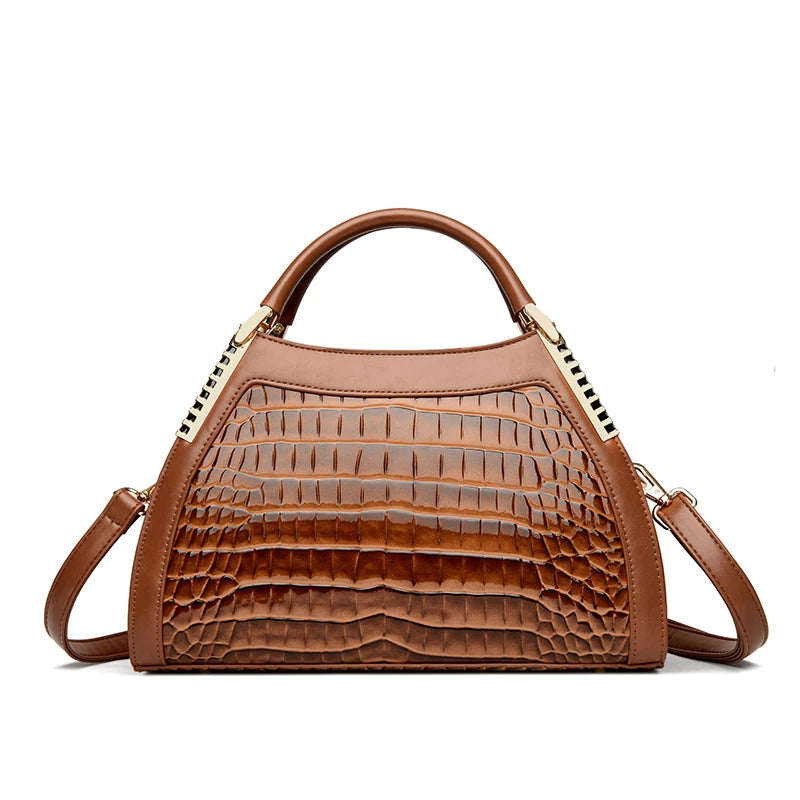 Alligator Patent Leather Shoulder Crossbody Hand Bags for Women Brand Luxury Handbags Women Bags Designer Hobos Two Layers Sac