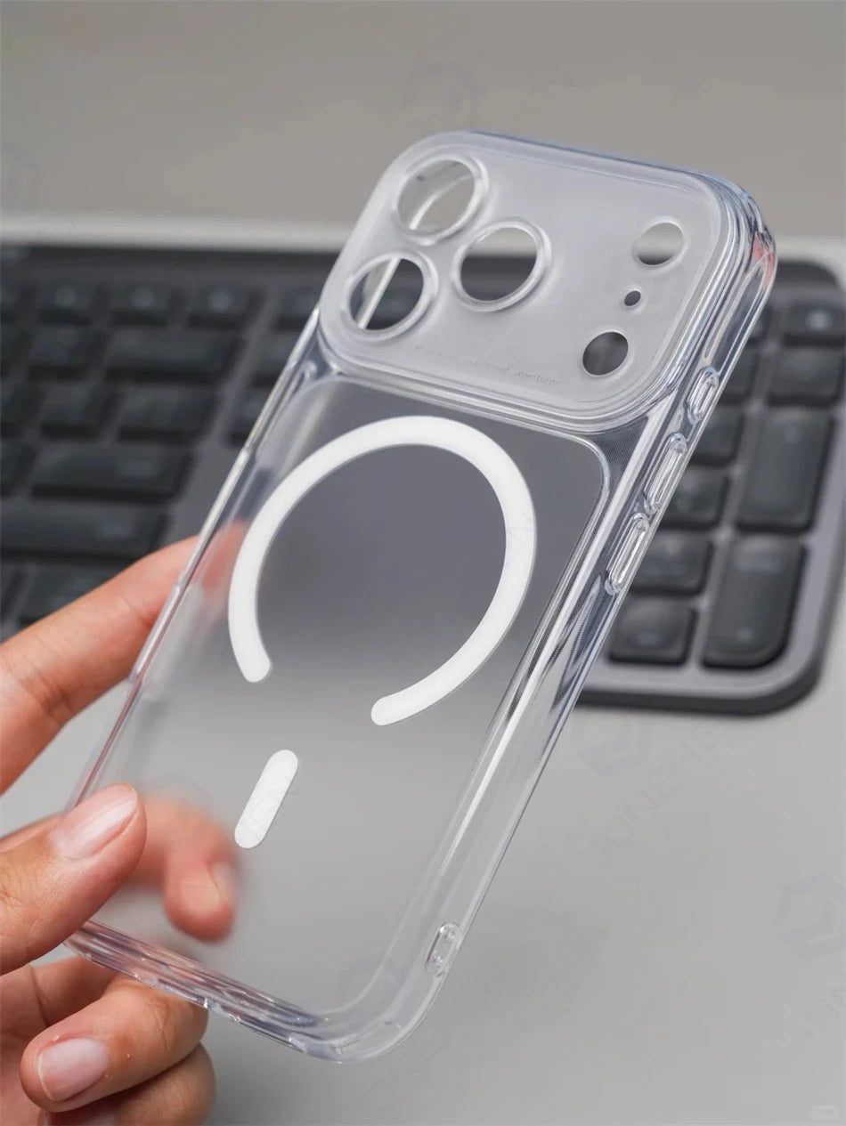 Magnetic Clear iPhone Case with Camera Button