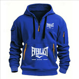 Men’s Printed Fleece Hoodie with Zipper Details