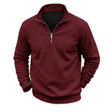 Mens Zip Up Streetwear Mock Neck Jumper Winter Warm Fleece Knit Top Long Sleeve Pullover Outdoor Work Jacket Coats Sweatshirts