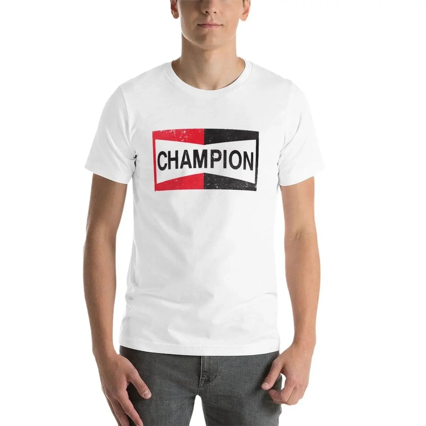 Men’s Champion Spark Plug Retro Distressed Emblem Tee