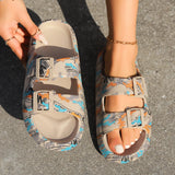 Leopard Print Cloud Slides – Soft Thick-Sole Summer Beach Sandals