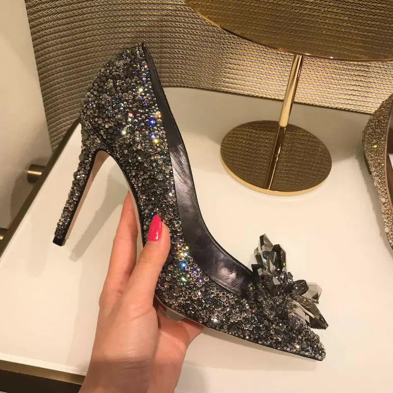 Women's Rhinestone Pointed-Toe Wedding Pumps