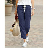 Women's Cotton Drawstring Ankle Pants