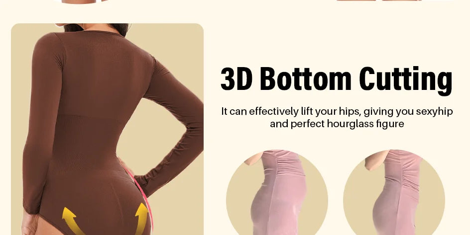 Seamless Tummy Control Long Sleeve Body Shaper