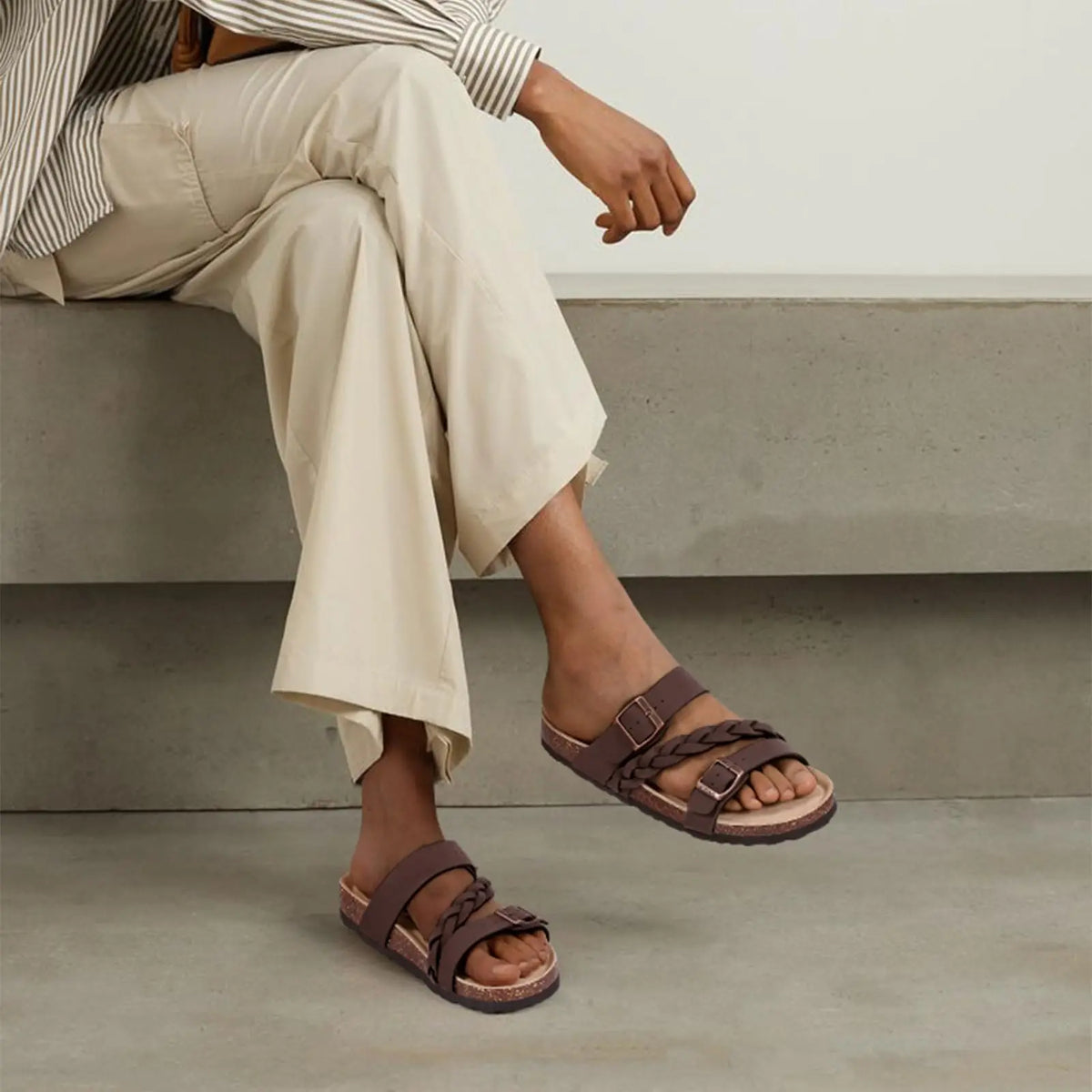 Women's Cork Footbed Sandals with Arch Support
