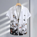 Men’s Summer 3D Graffiti Blossom Shirt