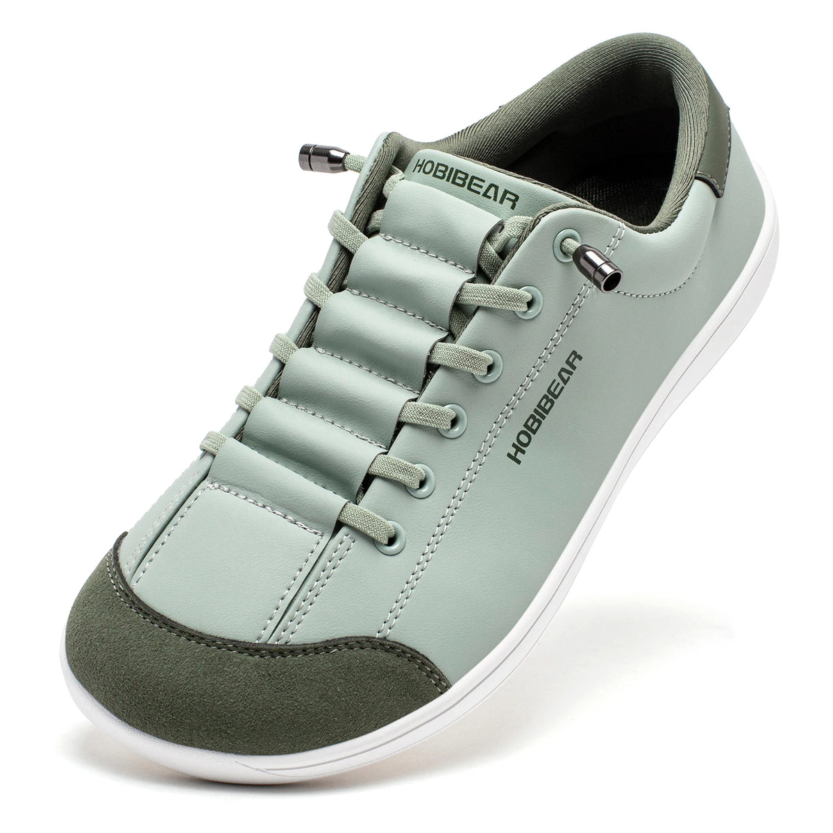 HOBIBEAR Unisex Barefoot Wide Toe Shoes Women Men Artificial Leather Minimalist Sneakers Adjustable Slip On Walking Shoes