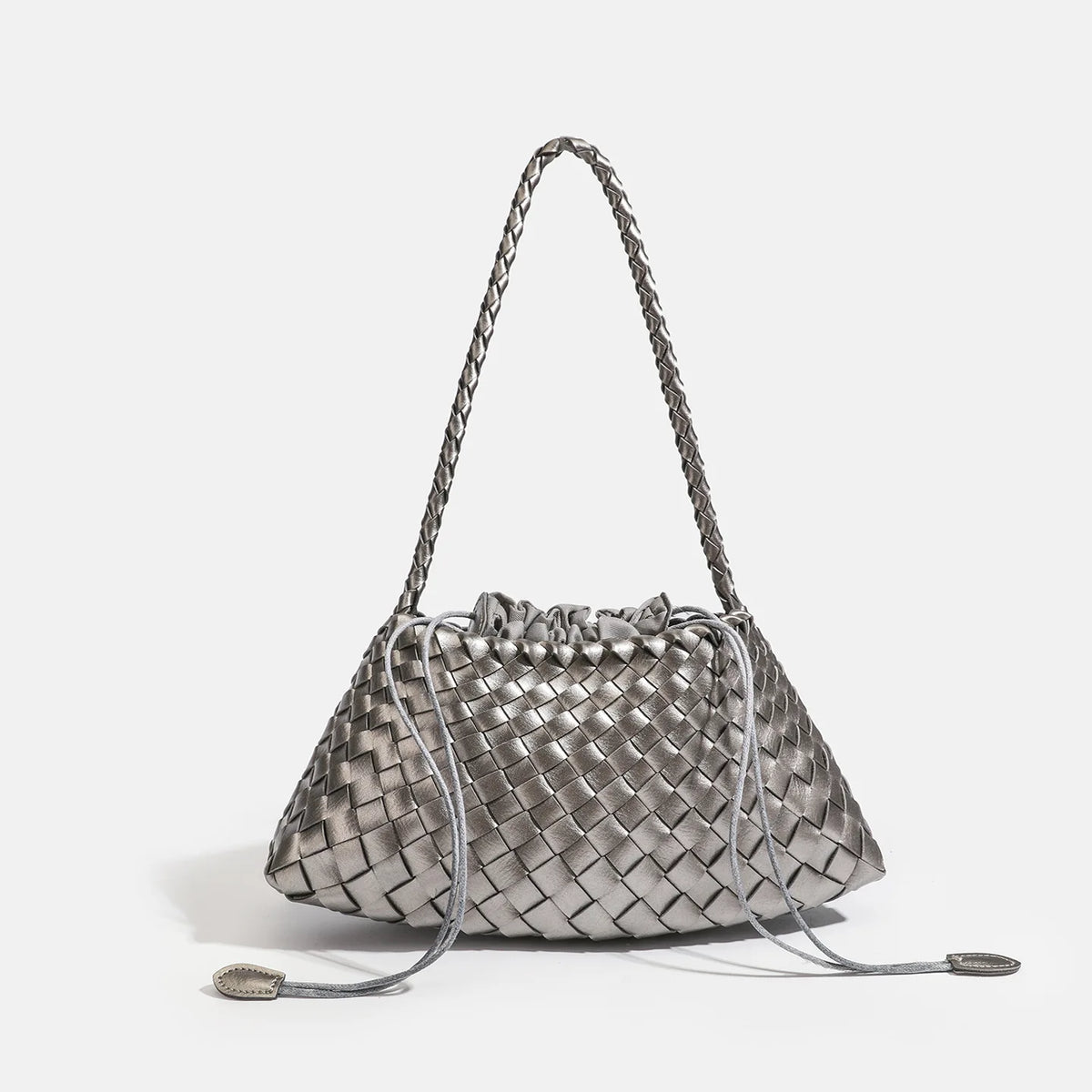High End Fashion Handbag Messenger Bag with Large Inner Pocket, Popular Pure Hand Woven Bag for Women Tote Shoulder Underarm Bag