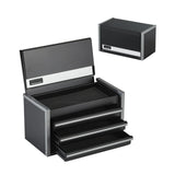 SucceBuy 8.6in 3 Drawers Metal Tool Box Portable Tools Chest with Feet Pads & Ball Bearing Powder Coated Tool Storage for Garage