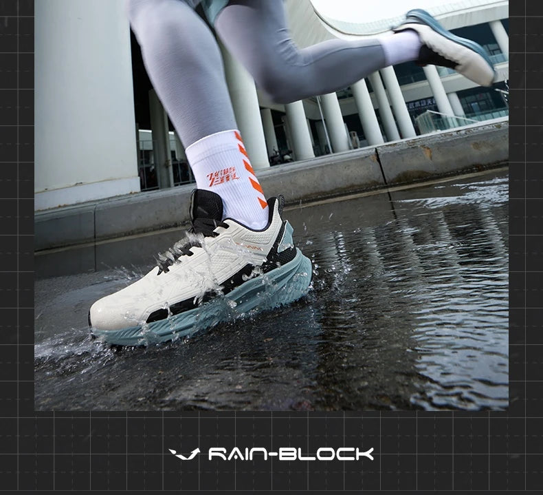 361 Degrees Wingblade Rainblock Men Running Shoes Splash Proof Anti-Slip Water Repellent Grippy Stable Male Sneakers 672532231