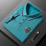Men's Embroidered Cotton Polo – Casual Solid Colors