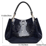 Women's Crocodile Print Large Capacity Bucket Tote Bag