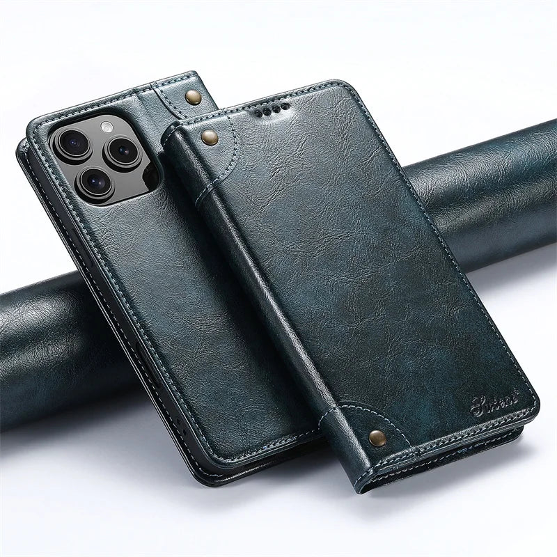 Magnetic PU Leather Flip Wallet Case for iPhone