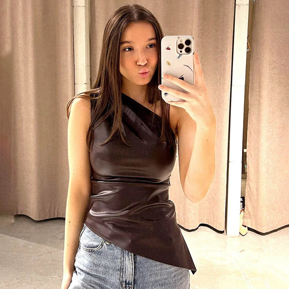 Slim-Fit One-Shoulder Sleek Vest