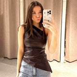 Slim-Fit One-Shoulder Sleek Vest