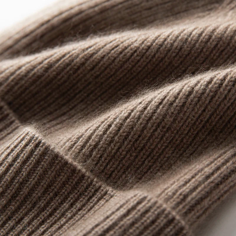 MERRILAMB Men's Pure Cashmere Ribbed Beanie | Soft & Warm