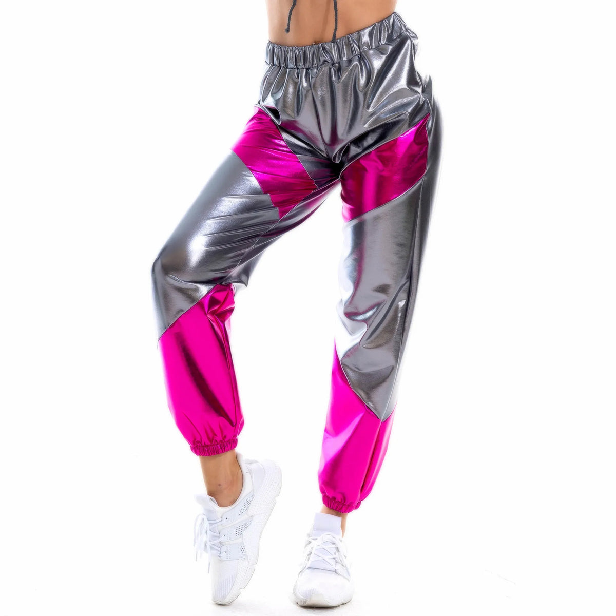 Women's Sparkly High-Waist Straight-Leg Pants
