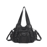 Vintage Women Bag Large Handbags Satchel Top-handle PU Shoulder Bag Vintage Dumpling Pack Multi-pockets Shoulder Bags Purse