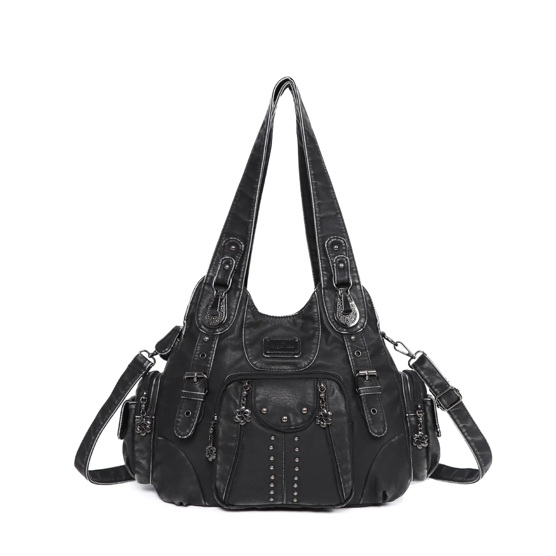 Vintage Women Bag Large Handbags Satchel Top-handle PU Shoulder Bag Vintage Dumpling Pack Multi-pockets Shoulder Bags Purse