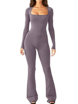 Wide-Leg Yoga Bodysuit | One-Piece Long Sleeve Gym Jumpsuit (S-2XL)
