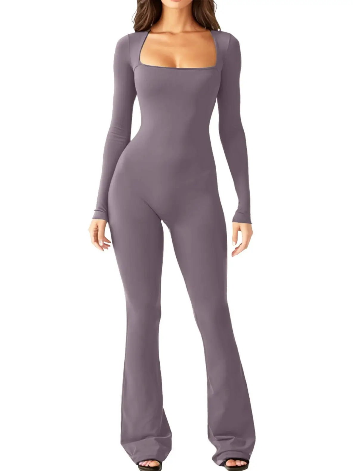Wide-Leg Yoga Bodysuit | One-Piece Long Sleeve Gym Jumpsuit (S-2XL)