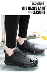Chef Shoes Four Season Soft-Sole Anti-Slip Oil-Proof Waterproof Portable Kitchen Work Shoes Fashion Plus Size Casual Men's Shoes