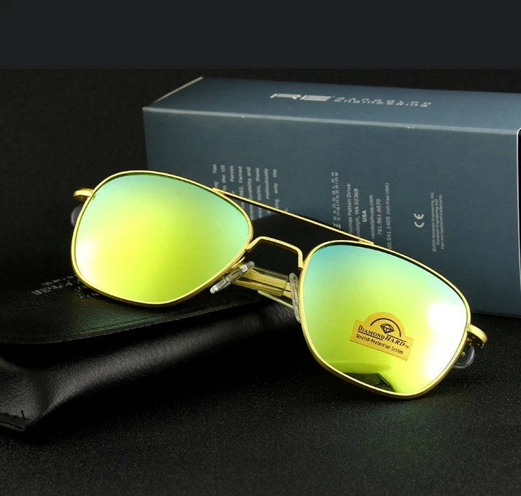 Men's Pilot Sunglasses – Mirror Lens UV400 Alloy Frame