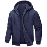 TACVASEN Men's Fleece-Lined Zip-Up Hoodie