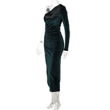 Elegant Velvet Split Midi Dress