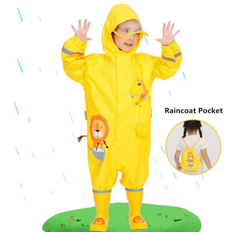 Kids Waterproof Hooded Rainsuit – Boys & Girls