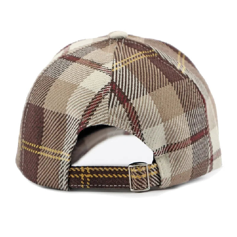 Unisex Houndstooth Baseball Cap – Adjustable Plaid Hat