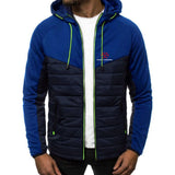 Massey Ferguson 2024 Men Printing New Autumn Warm Patchwork Hip Hop Seven-color Cotton-padded Jacket Hooded Tops