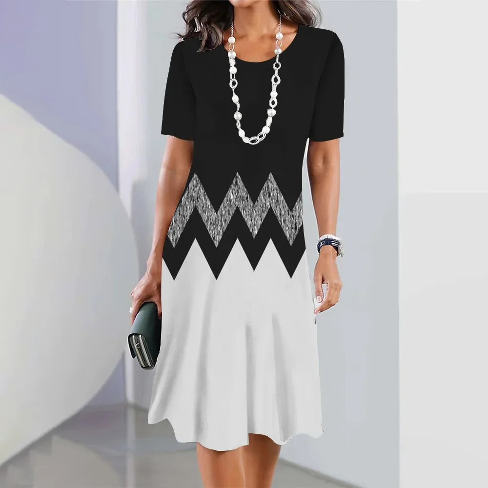 Women’s Striped Short-Sleeve Summer Dress