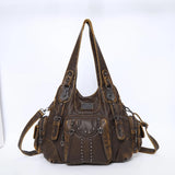 Vintage Women Bag Large Handbags Satchel Top-handle PU Shoulder Bag Vintage Dumpling Pack Multi-pockets Shoulder Bags Purse
