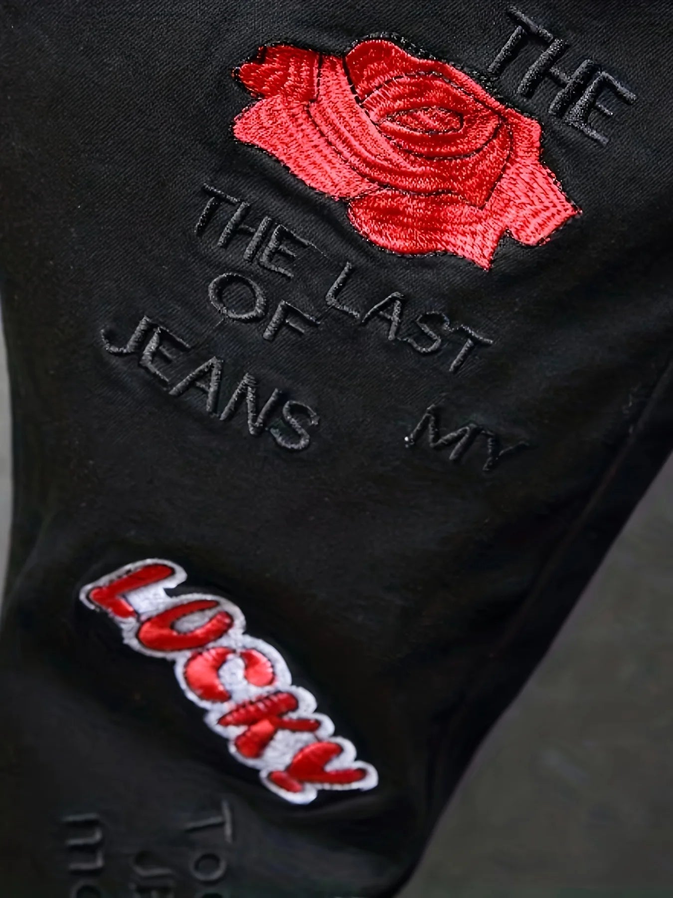 Men’s Slim Fit Embroidered Straight Leg Denim
