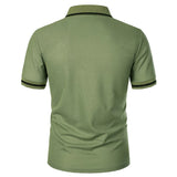 New Men's Short Sleeve Polo Shirts Solid Color Casual T-shirt Summer Trendy Breathable Loose Basic Splice Top Pockets Men Shirts