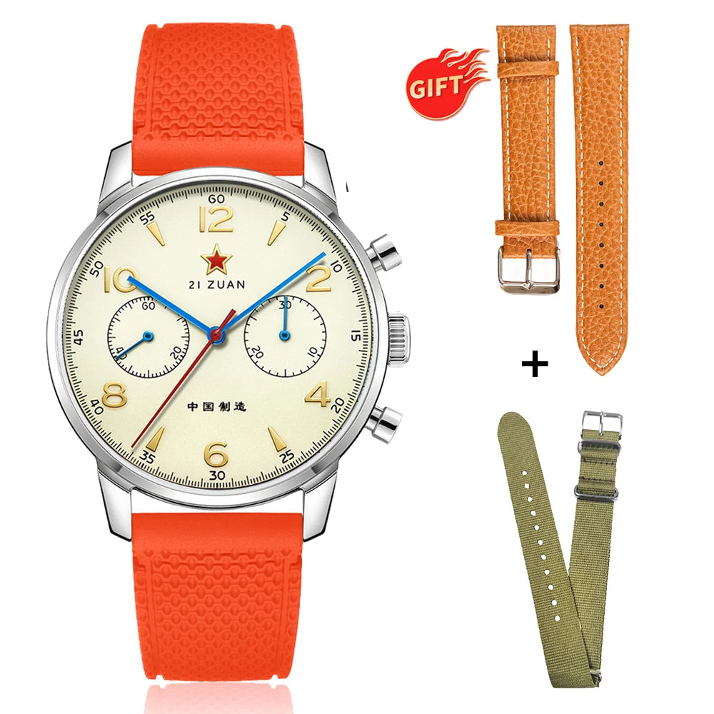 TOPHILL Classic Aviator 40mm Chronograph 1963 Mechanical Wristwatch ST1901 Watch For Men Sapphire Glass BGW9 TL025G