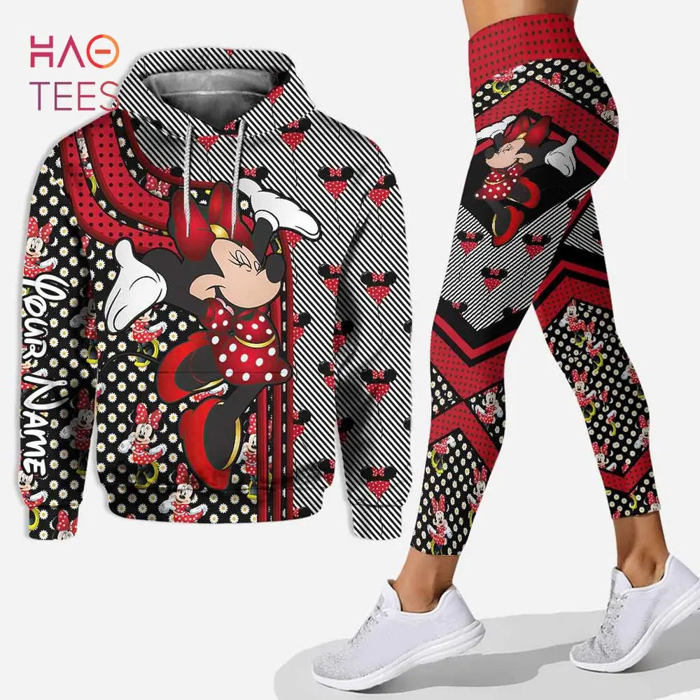 Disney Mickey & Minnie Mouse Hoodie & Leggings Set | Women's Athletic Tracksuit